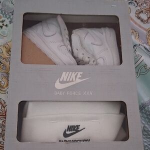 Nike Baby Force XXV White Sneakers 1c With Cap